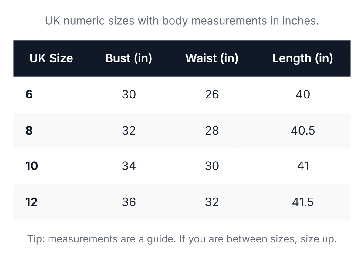 Size chart