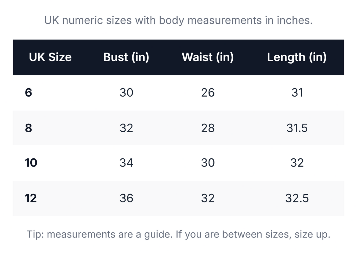 Size chart