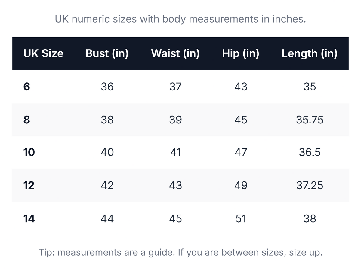 Size chart