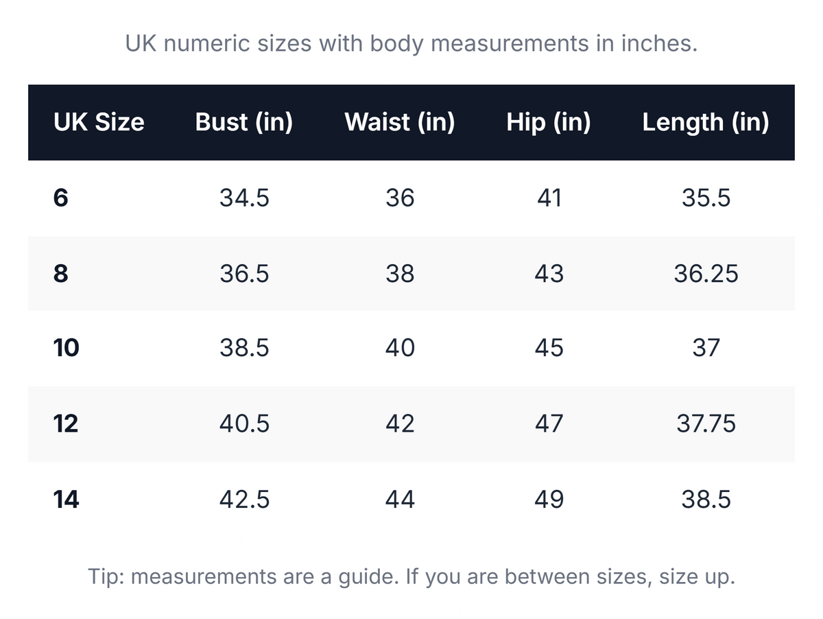 Size chart
